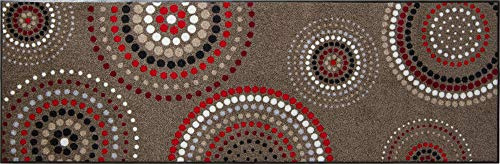 Erwin Müller Fußmatte Ludwigshafen, Schmutzfangmatte, Sauberlaufmatte Kreise braun/rot Größe 70x190 cm - rutschfest, pflegeleicht, für Fußbodenheizung geeignet (weitere Farben, Größen)