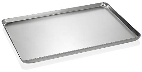 WAS 455 400 Aluminium Backblech/Ausstellblech, Gebeizt, Rand Umgelegt, Nahtlos Gezogen, 40cm Länge, 25cm Breite, 2cm Höhe