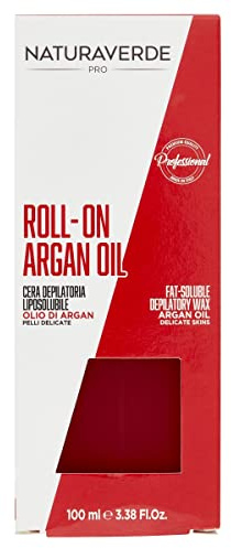 Naturaverde | PRO - Cera Depilatoria Liposolubile all'Olio di Argan | per Pelle Delicata, Roll On, Cera a Caldo, Ceretta a Caldo, Barattolo da 100g