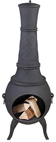 Fancy flames Four terrasse design 57 x 51 x 152 cm Noir