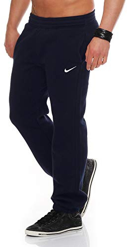 Nike Club Cuff Pants-Swoosh Men's Tracksuit Bottoms , 611459-473 , blue - Dark Obsidian/White, L
