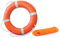 Rettungsring ∅73,5 cm mit Griffleine + Wurfleine 30 m Ø 8mm Kunststoff Orange Schwimmfähig Rettungsreifen Rettungsleine Wurfseil Rettungsseil Rettungsmittel