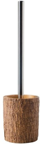 Sanilo Brosse WC et Porte Brosse, Grande sélection de balayettes de Toilette, Manche en Acier Inoxydable, avec tête de Brosse remplaçable, Facile d'entretien (Bark)