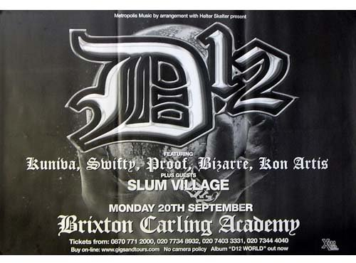 D12 – Brixton Carling Academy – 75 x 100 cm zeigt/Poster