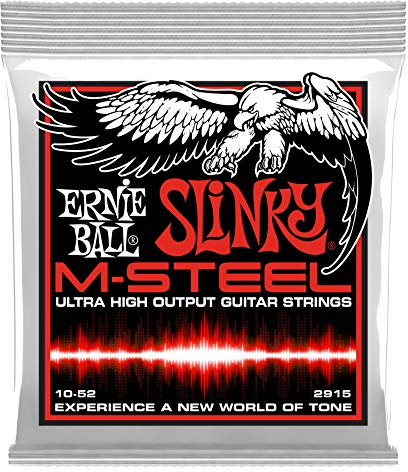 Ernie Ball Skinny Top Heavy Bottom Slinky M-Steel Cordes pour guitare électrique, calibre 10-52