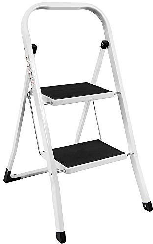 Home Vida Escabeau pliable en acier 2 marches Multicolore