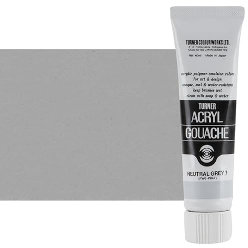 Turner Colour Works Acryl Gouache Artist Acrylic Paint - Single 40 ml Tube - Neutral Grey No.7