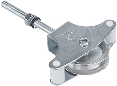 Amig - Polea con Roldana metálica para tendedero de Ropa - Fabricada en Acero - Roldana metálica de 39mm - Incluye Tornillo de sujeción y guías - Polea tendedero Segura - Polea tendedero Exterior
