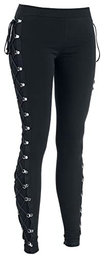 Gothicana by EMP Damen Schwarze Leggings mit Schnürung XL