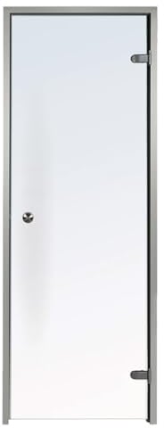Desineo Puerta para baño Turco Transparente 70 x 190 cm Marco de Aluminio