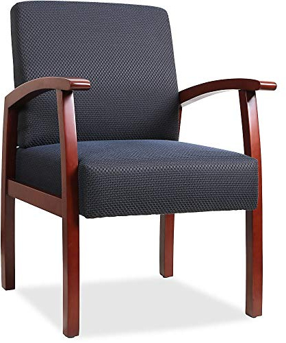 Lorell Deluxe Guest Chair, Cherry/Midnight Blue