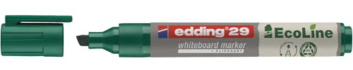 edding 29 Ecoline whiteboard marker - green - 1 whiteboard pen - chisel tip 1-5 mm - whiteboard pen dry wipe - for whiteboards, flipcharts, pinboards, memo boards - sketchnotes - refillable