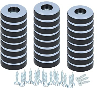 GLEITGUT 24 x Teflongleiter zum Schrauben rund 22 mm PTFE Möbelgleiter 5 mm stark