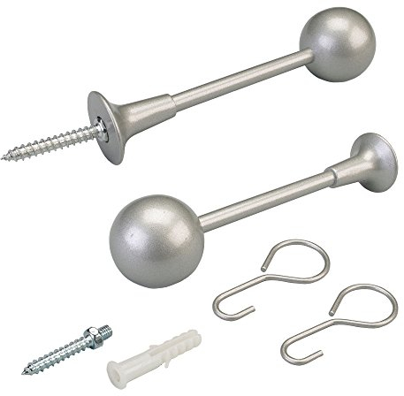 Liedeco Schalhalter, Raffhalter 11 cm, Innenlauf, ø 16 mm | 1 Stück | silbermatt