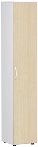 Gera Möbel Schranksystem Flex Flügeltürenschrank, Drehtürenschrank, Holzdekor, ahorn/weiß, 40 x 42 x 216 cm