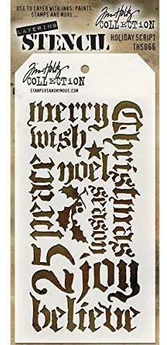 Stempel Anonymous ths066 Tim Holtz Layered Stencil, Mehrfarbig, 4.125 X 21,6 cm