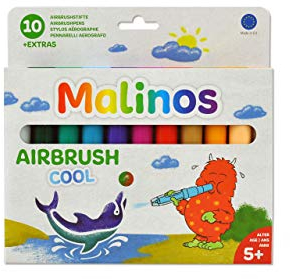 Malinos 300912 300912-Airbrush Airbrush Cool 10er, Bunt, 10 Stück (1er Pack)