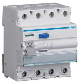 HAGER CDC440J Disjoncteur différentiel 4P 40 A 30 mA AC