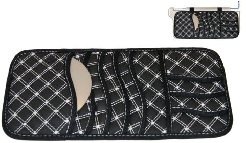 Ex-Pro® Car CD Storage Sun Visor, with card holder - for 5 CDs [Black & White]