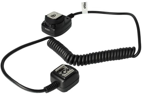 vhbw TTL Blitzkabel kompatibel mit Panasonic Lumix DMC-FZ50K, DMC-FZ50S, DMC-G10K, DMC-G1K Kamera, Blitzgerät - Synchronkabel, Ausziehbar auf 100cm
