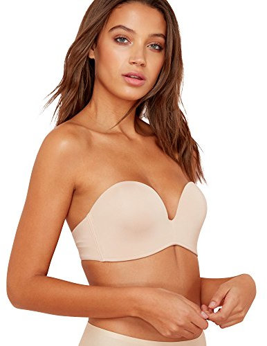 Wonderbra Damen Ultimate Strapless trägerloser BH nahtlos starker Halt Push-Up , Strapless-BHskin, 75 H