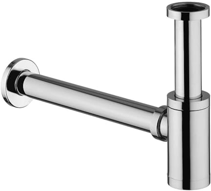 Schläfer 3939602 | Sifone Universale per Scarico Lavandino Bagno a Vista in Ottone Cromato, Telescopico e Regolabile, per Lavabi Bagno e Bidet a Appoggio o Sospesi, Scarico 1 1/4