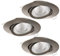 EGLO 3er-Set Einbaustrahler Tedo 1, Spots Set aus Aluminiumguss in Nickel-Matt, 3 Einbauleuchten mit GU10 Fassung, LED Leuchtmittel inklusive, dimmbar in Stufen, Spot flach, schwenkbar, Ø 8 cm