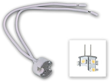 Goobay 9132 G4 Lampenfassung mit Zwillingslitze, Max. 500 W/12 V (DC), 0, 15 m Kabel, Keramik/Silikon