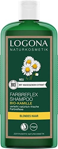 logona Natural Maquillaje Color Reflex Champú Cabello Rubio de camomila ecológico, Borde de protección para Natural Blondes/, Especialidades el Color intensivität, con Bio de extractos, 250 ml
