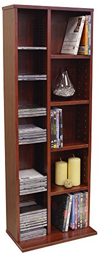 WATSONS CLAREMONT - 219 CD / 56 DVD Blu-ray Video Multimedia Storage Unit - Mahogany