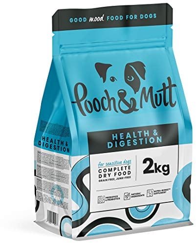 Pooch & Mutt - Vitalität & Verdauung, Getreidefreies Hundetrockenfutter für Empfindliche Hunde, Lachs und Süßkartoffel, 2 kg