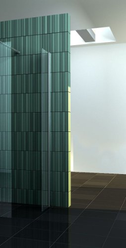 impex-bad_de Duschtrennwand FREE-Mini 10 mm ESG-Sicherheitsglas 30 x 200 cm, Klarglas, Aluminium, Gehärtetes Glas