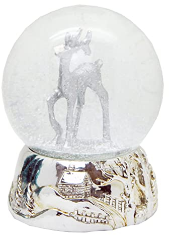 Schneekugel REH Silber Silber-Sockel Landschaft Winter Christmas mit Spieluhr Durchmesser 100mm * 20040