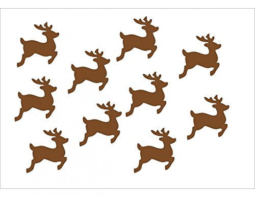 Miniblings 10x Bügelbilder Aufnäher 28mm GLATT Hirsch REH Rehe Patch Bügelbild I Kinder Bügelflicken Patches zum Aufbügeln - Flexfolie - Applikation Nähen, Farbe:braun