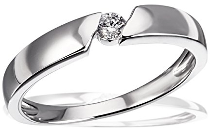 Goldmaid Damen-Ring Trauring 925 Silber rhodiniert Diamant (0.08 ct) Brillantschliff weiß Gr. 56 (17.8)