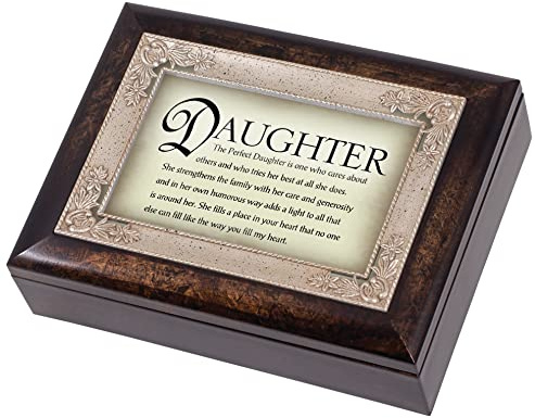Die perfekte Tochter Dunkles Holz-Finish Jewelry Musik Box Melodie Amazing Grace