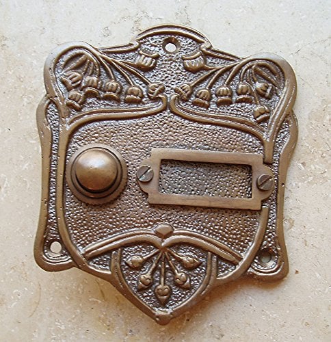 Messing Antik Graf von Gerlitzen Klingel 1 Jugendstil Brass Bell Tür Türklingel K14A