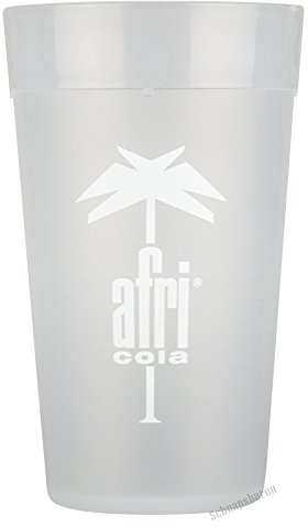 afri cola 0,2l Mehrwegbecher 6 Stück Kunststoff Becher transparent mattiert