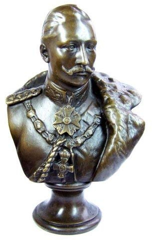 Kunst & Ambiente - Kaiser Wilhelm der 2. Bronze Büste Deutsches Kaiserreich signiert - Bronzefigur - Skulptur - Braun
