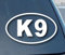 Ritrama Aufkleber K9 Euro Oval Car Window 101mm weiß