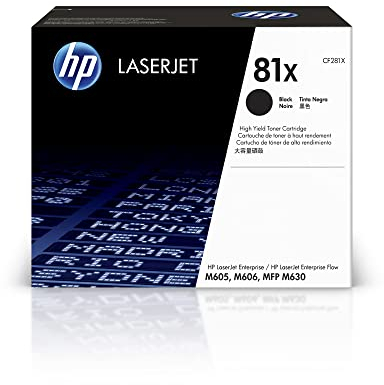 HP 81X (CF281X) Schwarz Original Toner mit hoher Reichweite für HP Laserjet Enterprise M605d, M606, Flow M630, groß