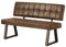 Sitzbank Sigfrid | gepolsterte Esszimmerbank mit Lehne 140 cm Polsterbank für Esszimmer, Küche, Garderobe | Industrial modern Design | Braun, 11303-140-BROW