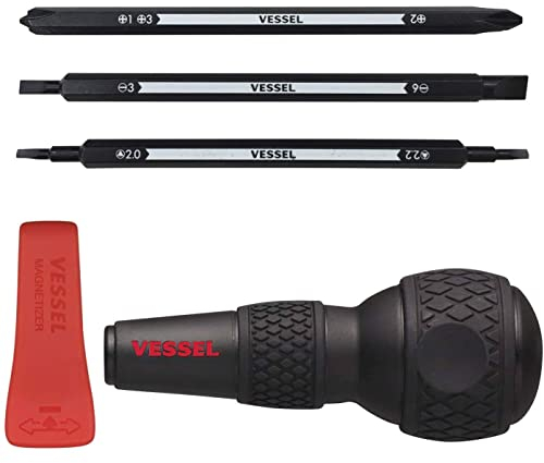 VESSEL Ball Grip Screwdriver (for Home use/Black) [No.220W-BC3C] (Interchangeable) (Japan Import)
