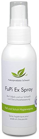 Naturprodukte Schwarz - FuPi Ex - Fußspray gegen Fußpilz, Fußschweiß & Fußgeruch - Mit naturreinem Premium Teebaumöl, 100ml