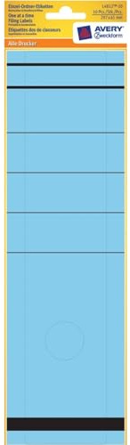 Avery Zweckform L4812-10 Einzel-Ordner-Etiketten, 297 x 61 mm, 10 Blatt/10 Etiketten, blau