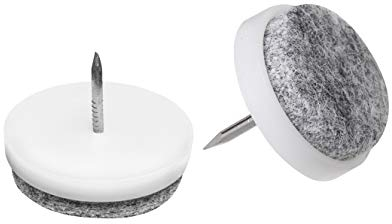 Metafranc Filz-Gleiter Ø 25 mm - Mit Nagel - weiß - 50 Stück - Effektiver Schutz Ihrer Möbel & Stühle / Möbelgleiter-Set für empfindliche Böden / Stuhlgleiter / Bodengleiter / 644076
