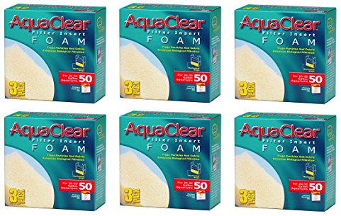 Aquaclear (6 Pack) Schaumstoff-Einsätze für Aquarien 20-50 Liter - Aquariumfilter