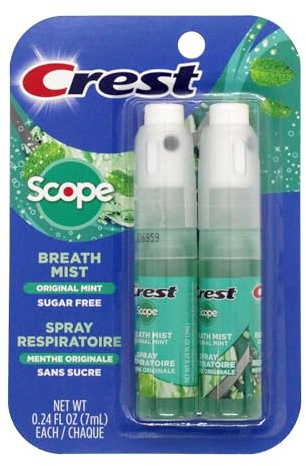 Crest Breath Mist with Scope Long Lasting Mint 2 Flaschen à 7 ml (2 Stück), grün