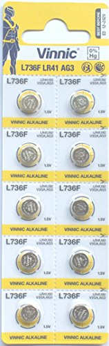 Otech Pack de 10 Vinnic L736F / LR41 / AG3 1.5V Alkaline