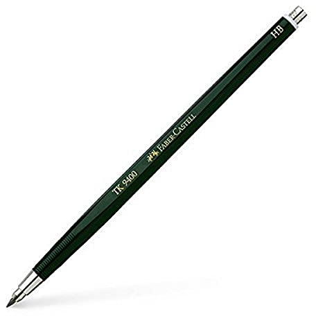 FABER-CASTELL 139400 - Fallminenstift TK 9400, Minenstärke: 2 mm, Härtegrad: HB, Schaftfarbe: grün